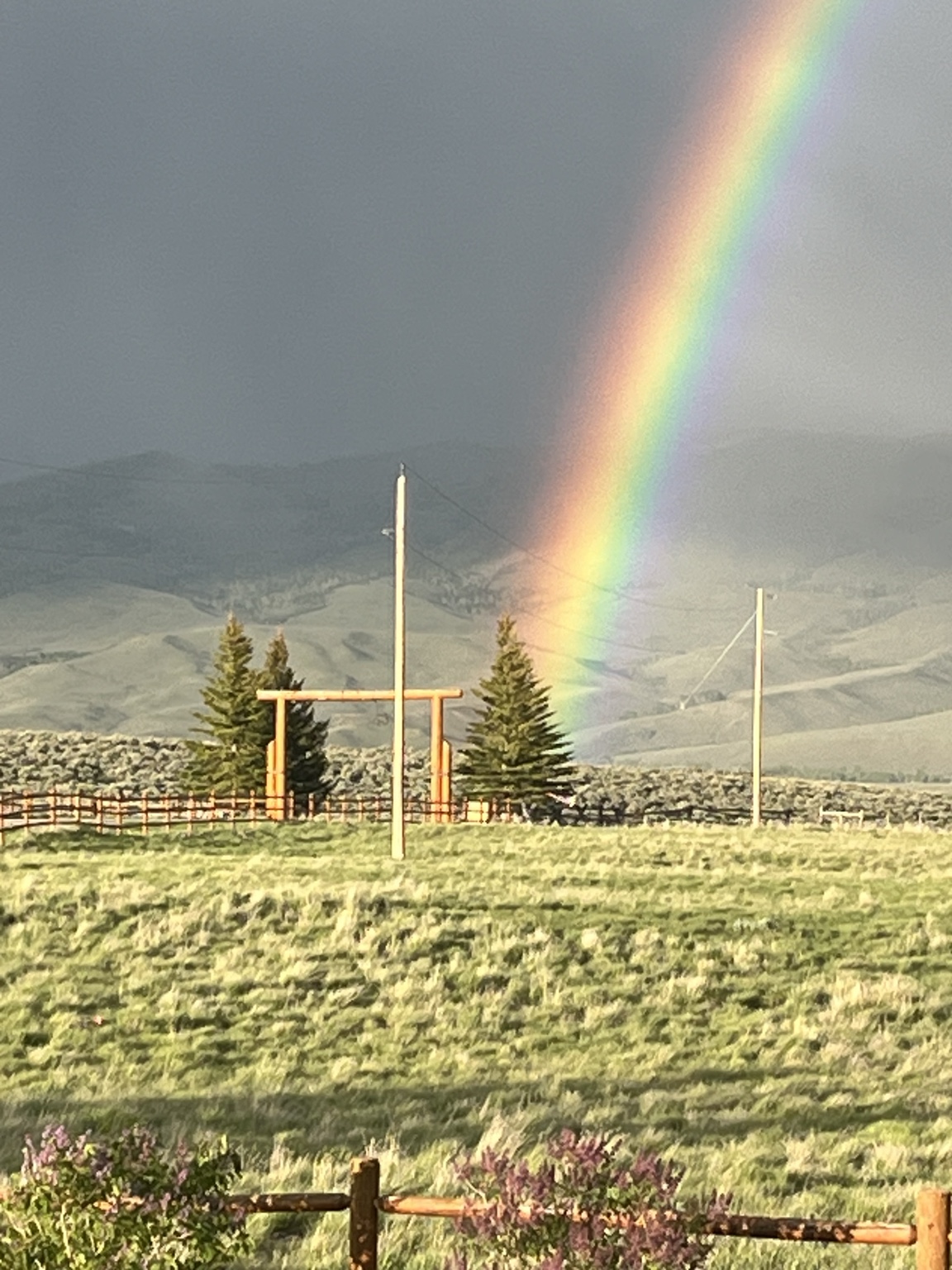 Rainbow over the Two Dog Ranch entrance